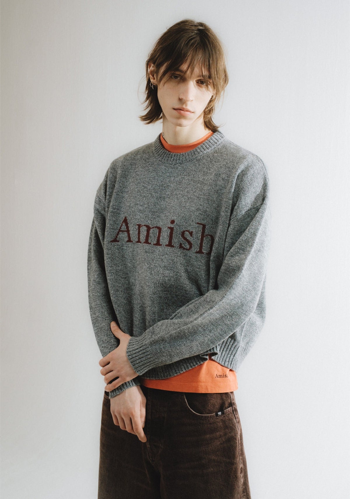 CREW NECK MULINE GREY