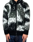 PULL ZIP DOUBLE HOOD BLACK