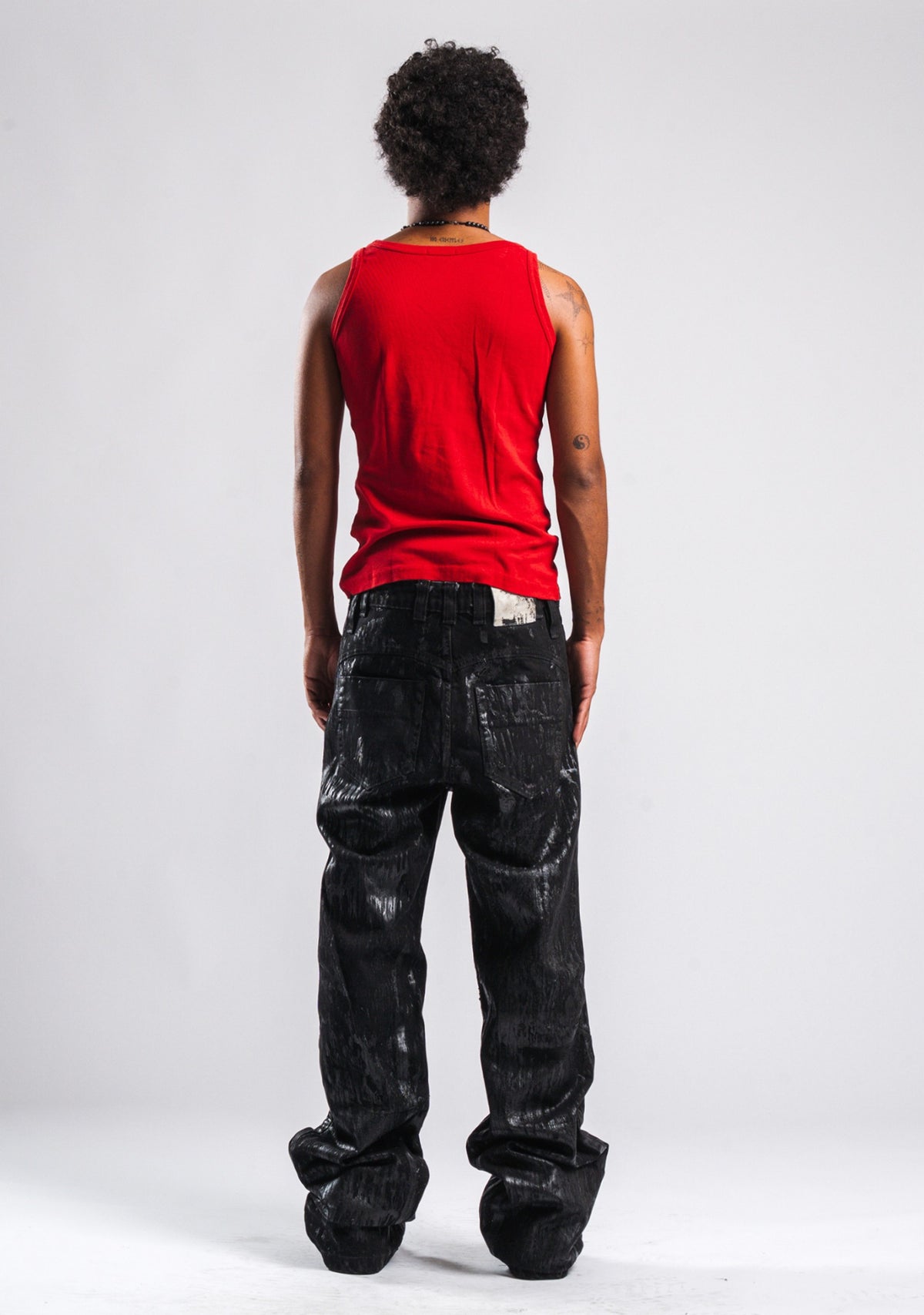BLACK CRY WAXED DENIM