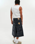 DOUBLE RAW DENIM JORTS