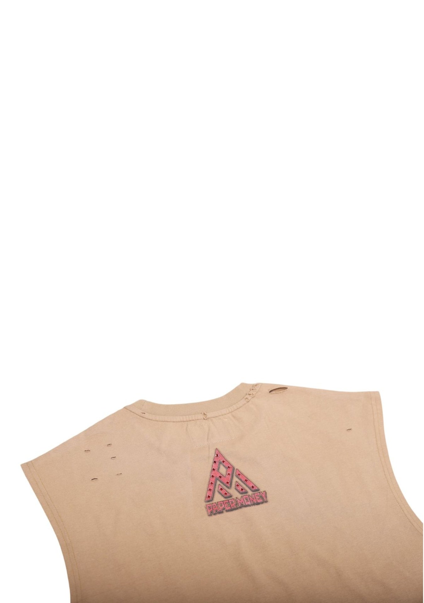 ROLLING DICE GRAPICH CUTOFF TEE KHAKI