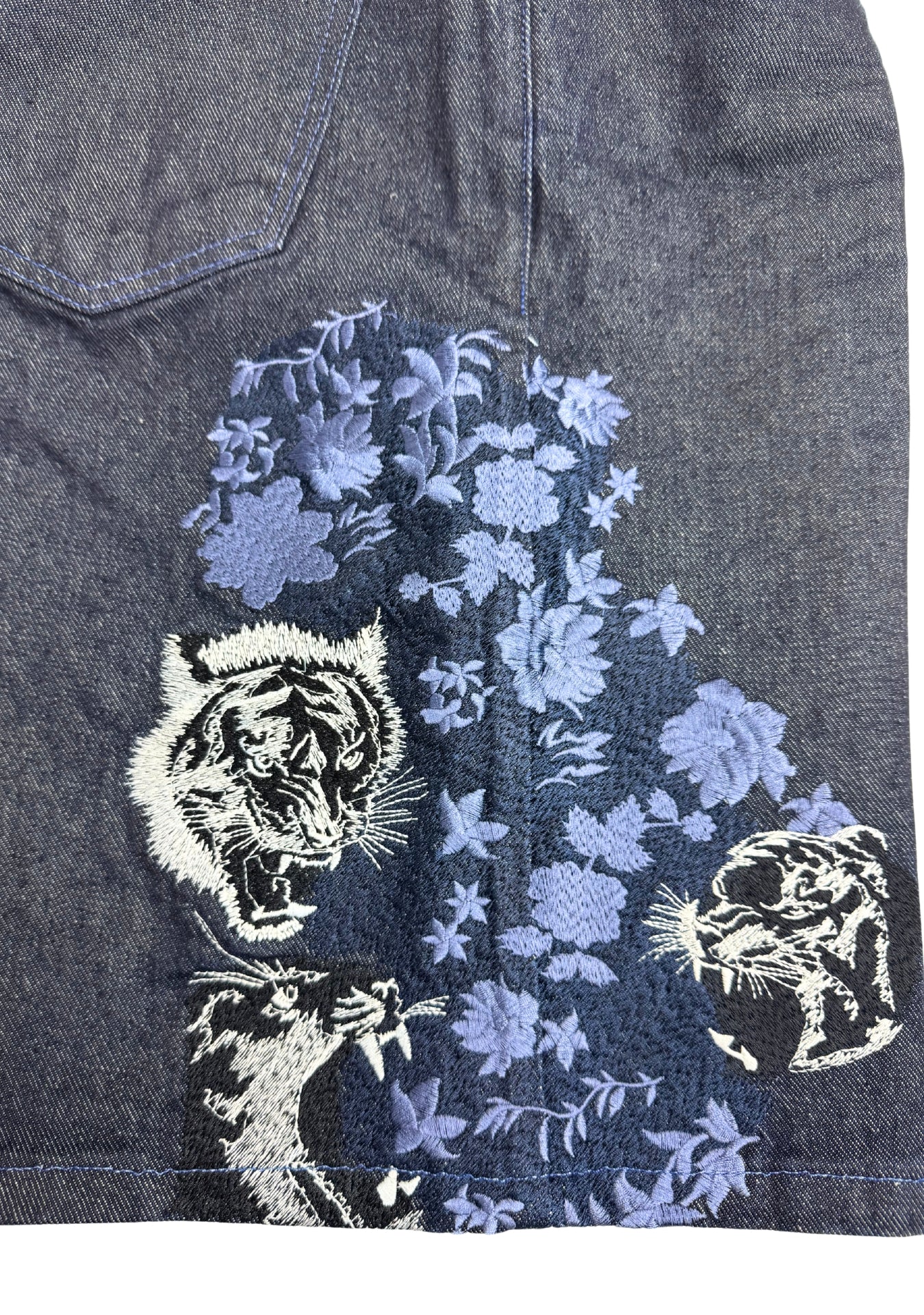 BLUE WASH SHORTS SAVANA EMBROIDERY