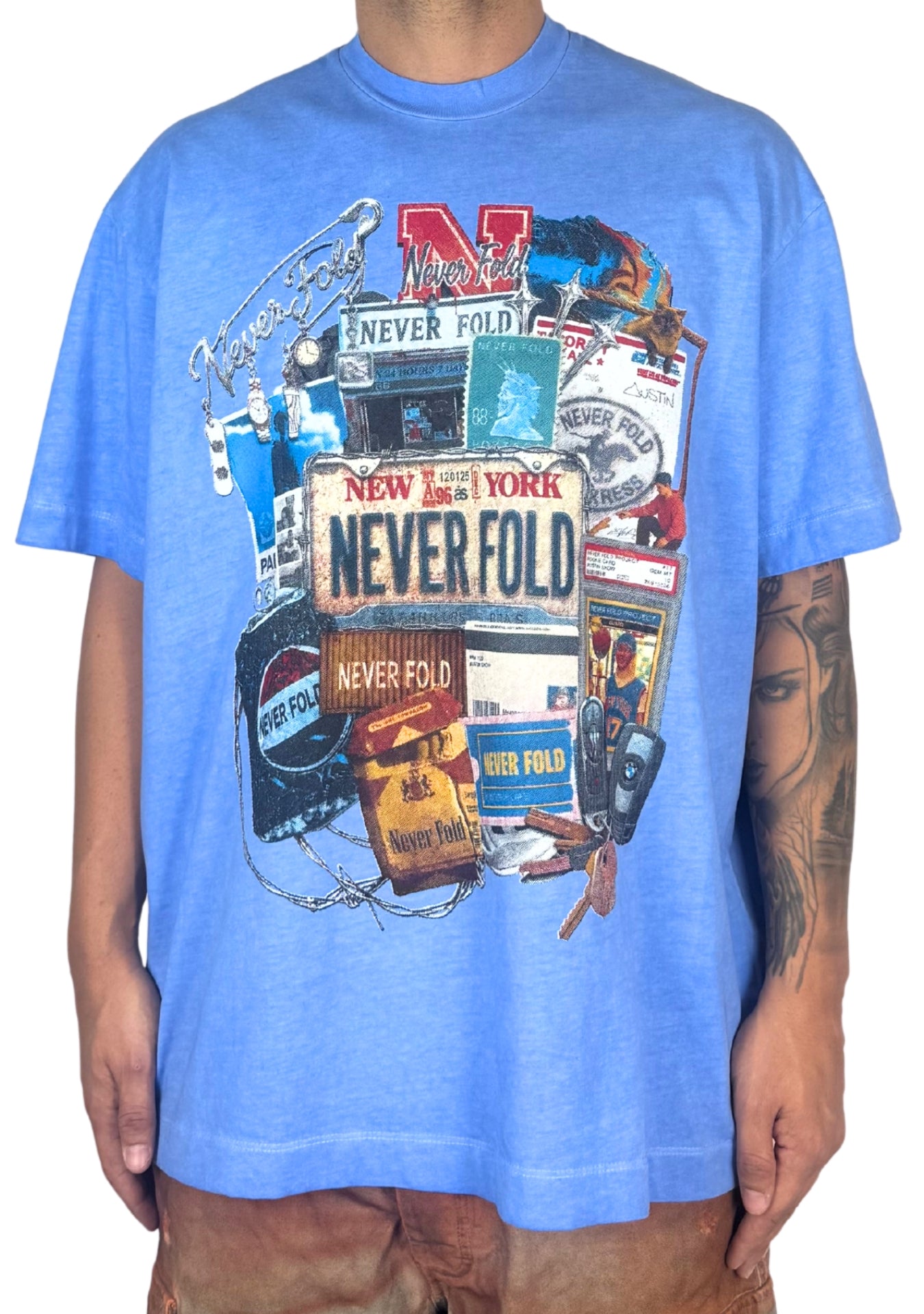 NEVER FOLD WASH LIGHT BLUE TEE