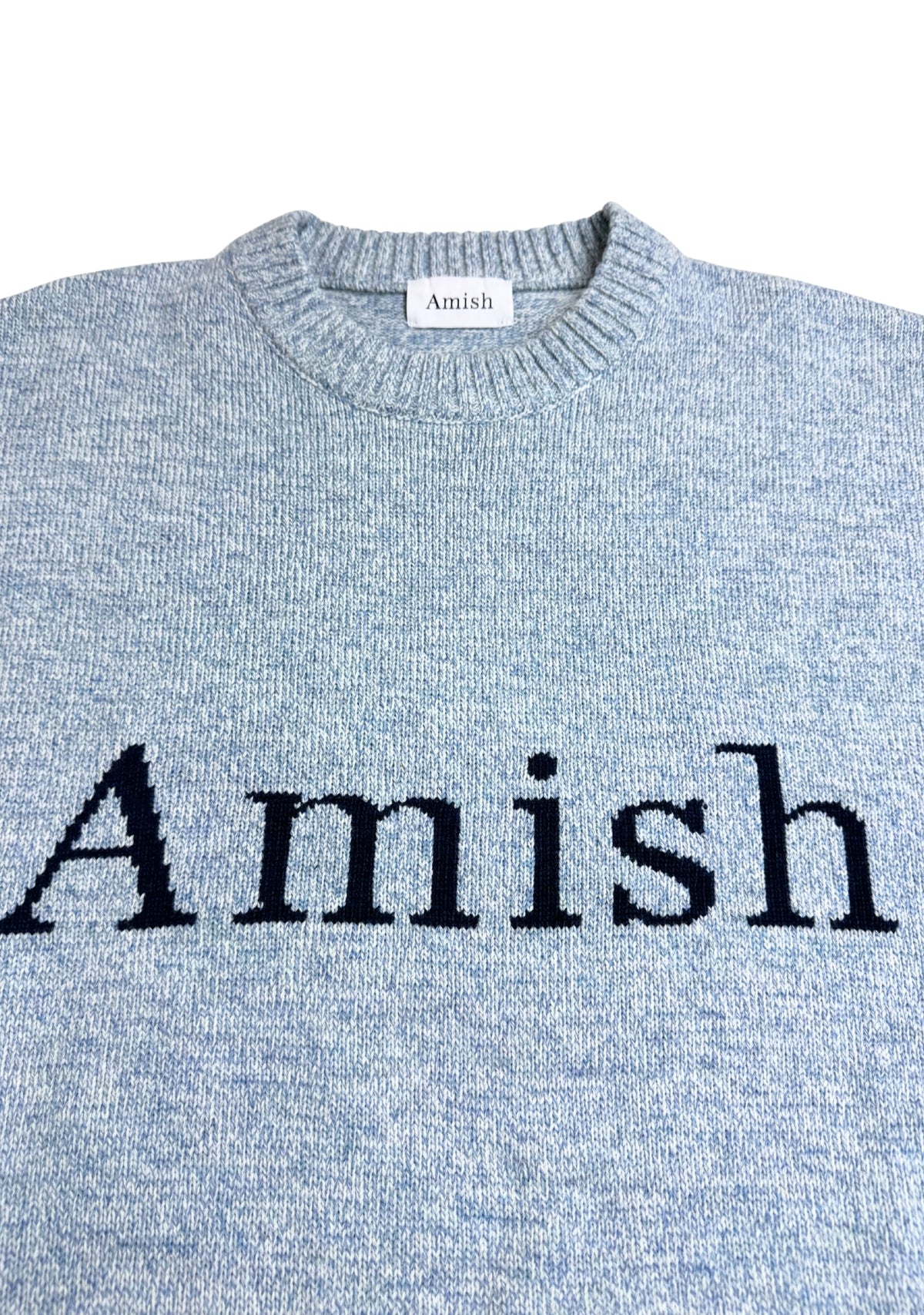 CREW NECK MULINE DUST BLUE