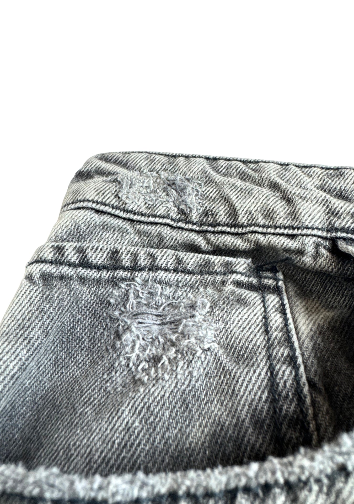 GREY DARK WASH CARGO BAGGY