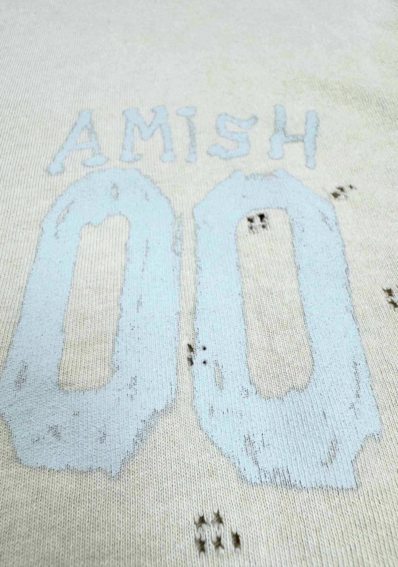 T-SHIRT IN JERSEY CON STAMPA AMISH 00 LASER CREMA