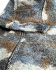 GREY CAMOUFLAGE WOOL HOODIE