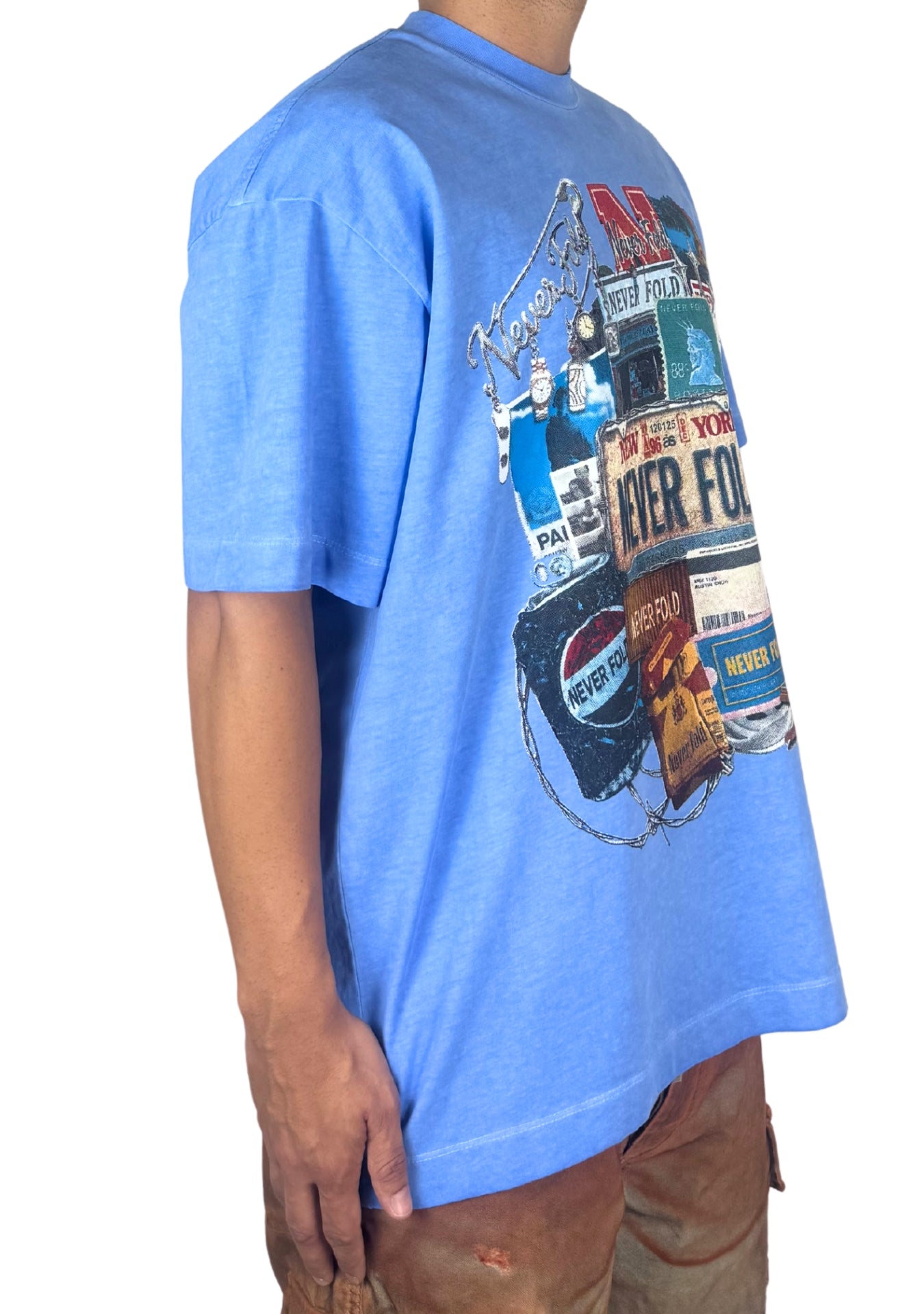 NEVER FOLD WASH LIGHT BLUE TEE