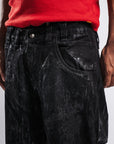 BLACK CRY WAXED DENIM