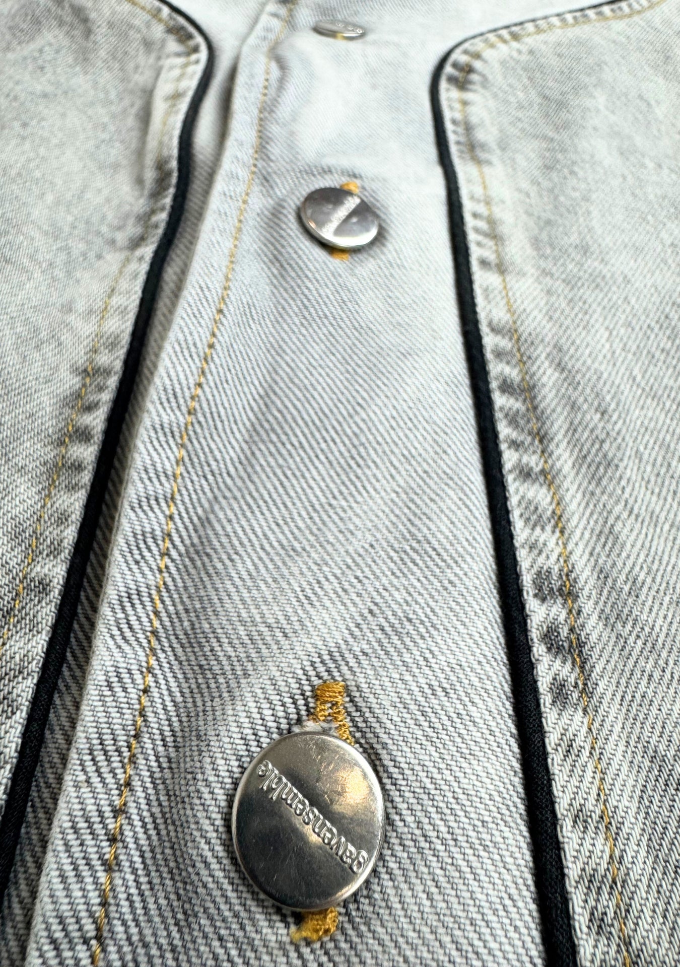 BASEBALL JERSEY GREY DENIM SHIRT