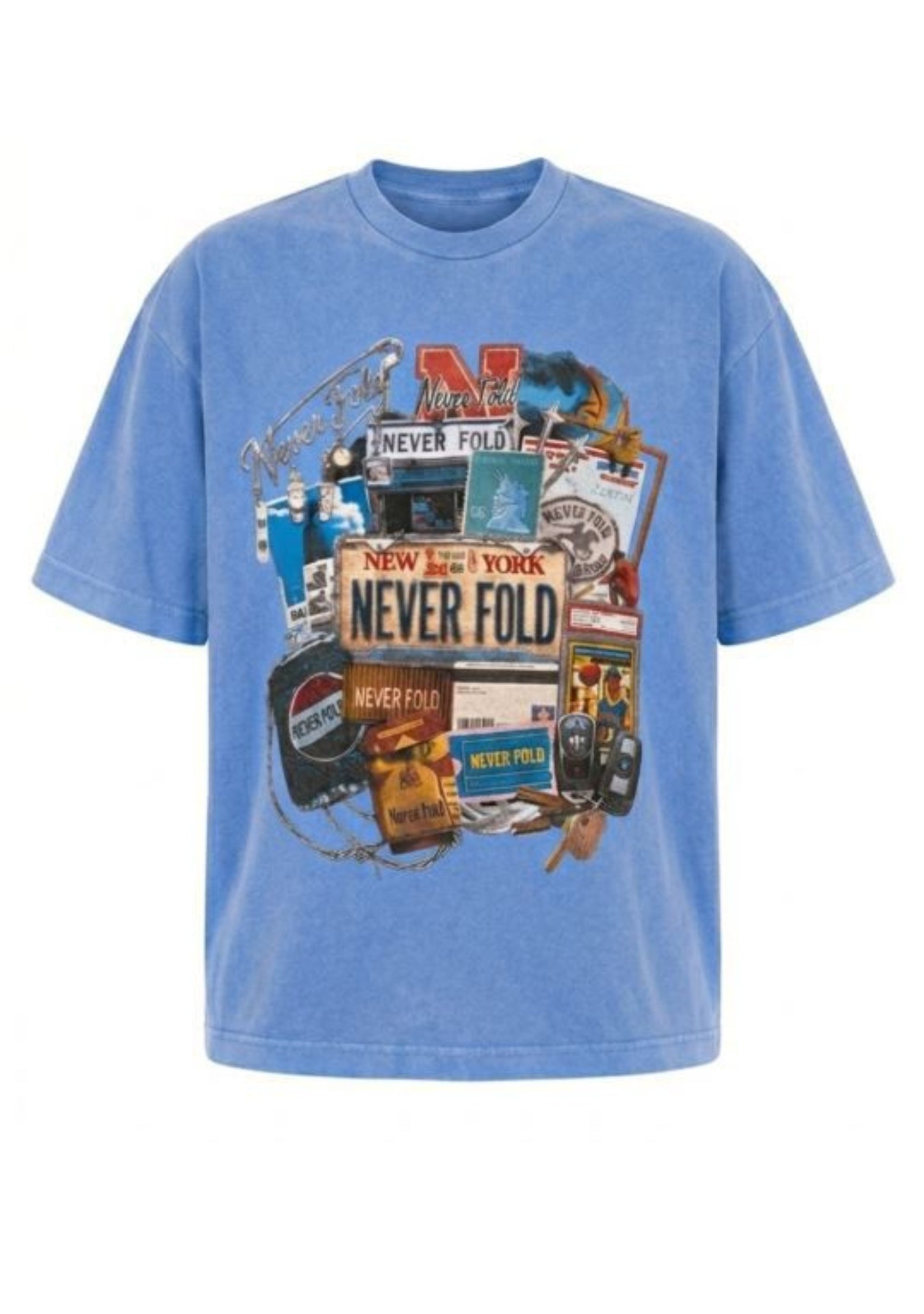 NEVER FOLD WASH LIGHT BLUE TEE