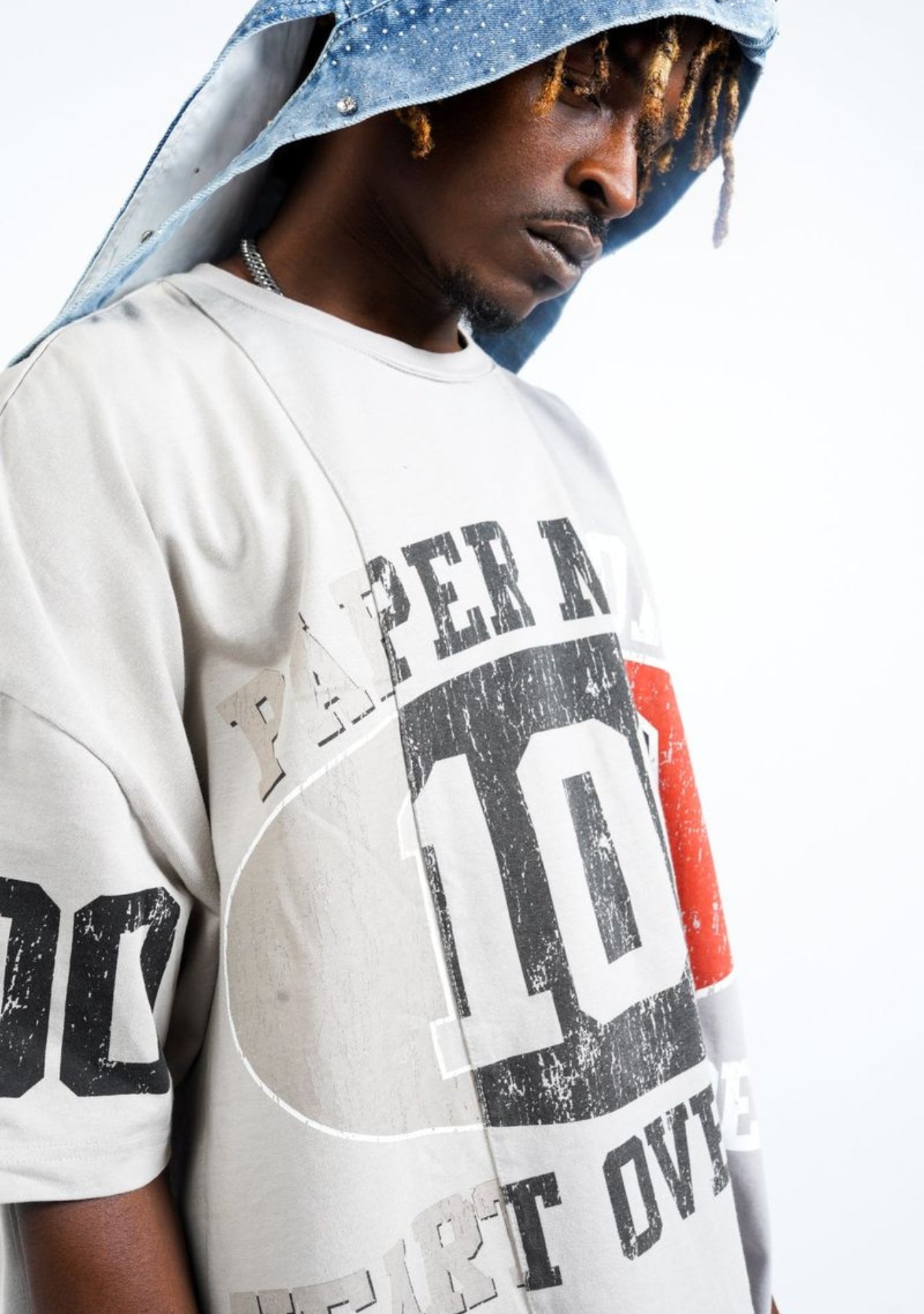 HEART OVER GREED PANEL SHIRT GREY