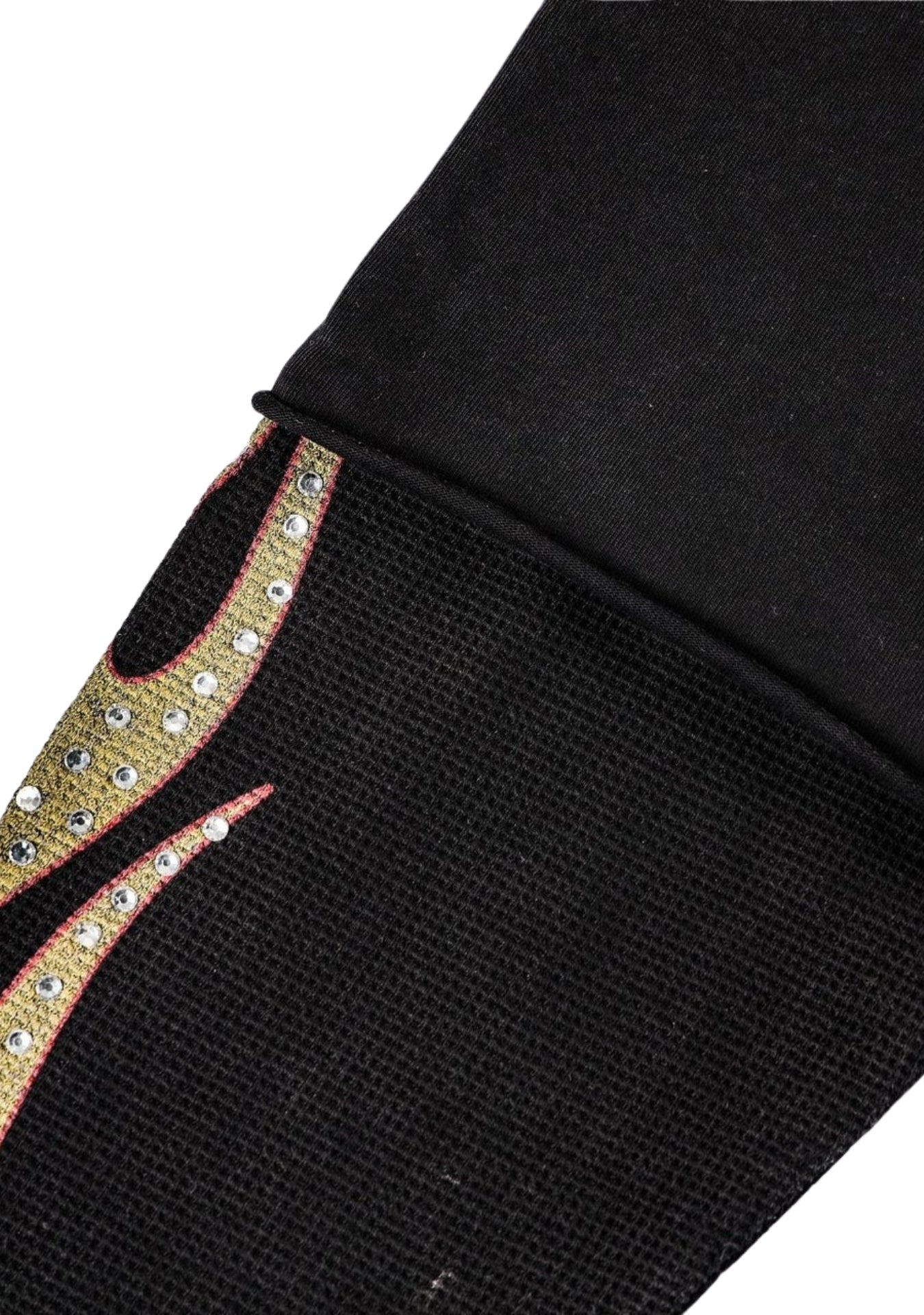 247 RHINESTONE DOUBLE LAYER TEE BLACK