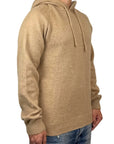 BEIGE WOOL HOODIE
