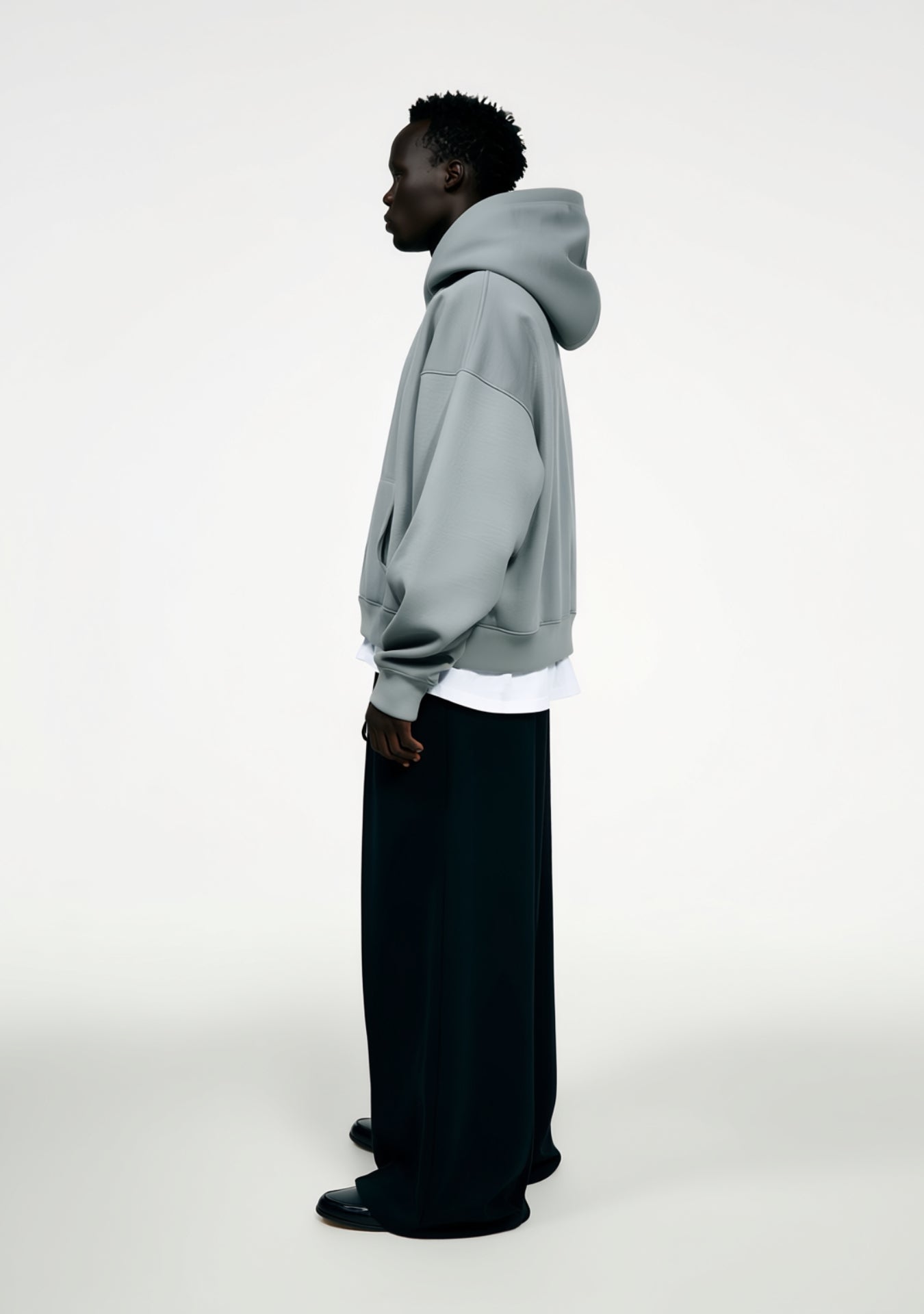 GREY CROPPED HOODIE V2