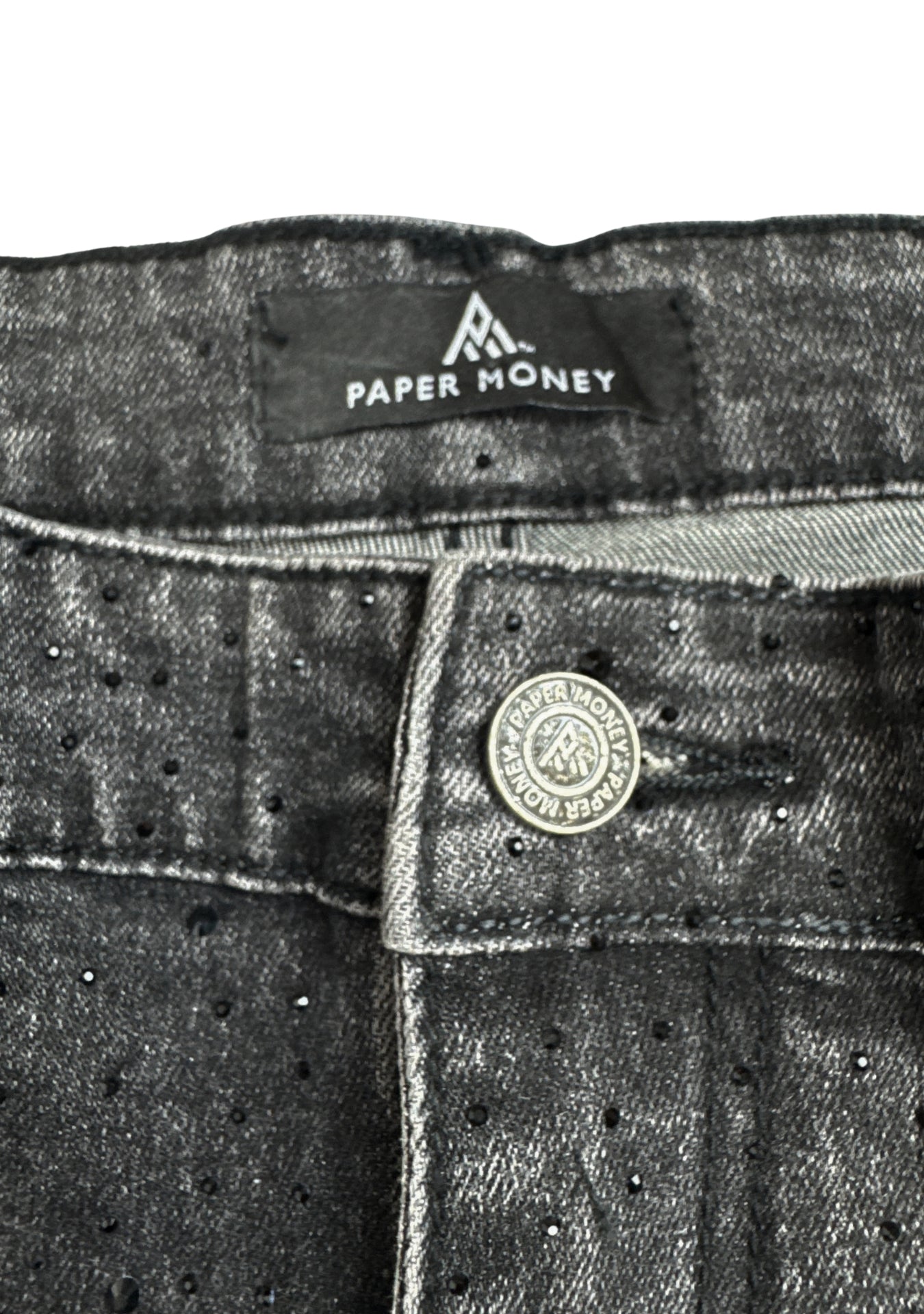 CRYSTALLIZED PEARL PANTS BLACK WASH