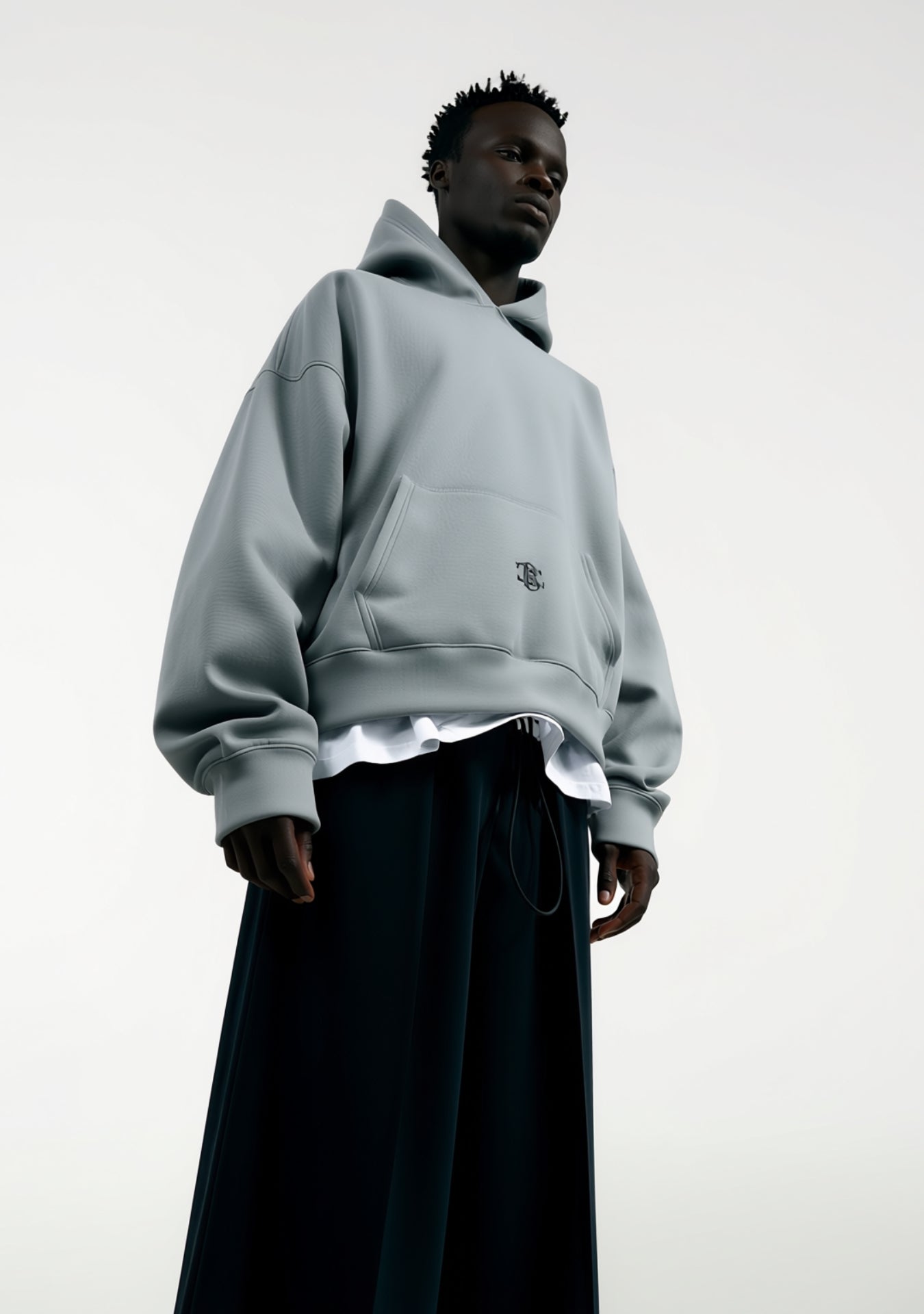 GREY CROPPED HOODIE V2