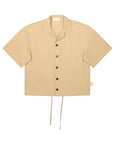 BEIGE CROPPED RIPSTOP SHIRT