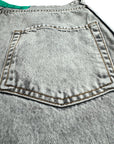 BASEBALL JERSEY GREY DENIM SHORTS
