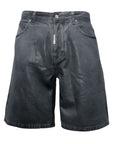 OVER SHORT GREY WAXED LEATHER