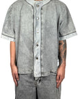 BASEBALL JERSEY GREY DENIM SHIRT