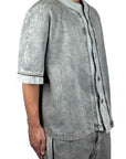 BASEBALL JERSEY GREY DENIM SHIRT
