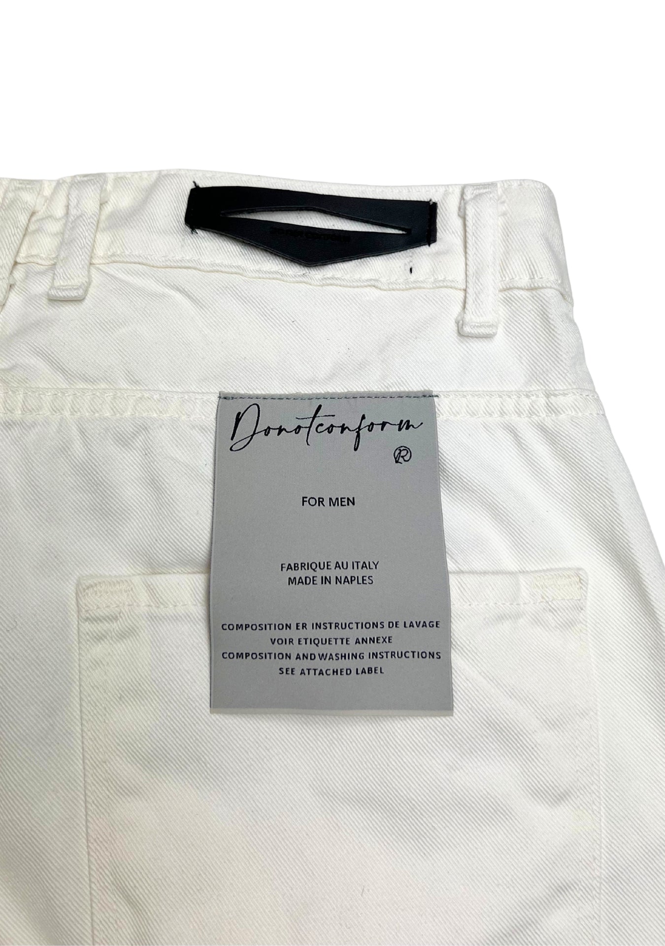 WHITE RHINESTONE BAGGY