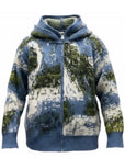 PULL ZIP DOUBLE HOOD SKY BLUE