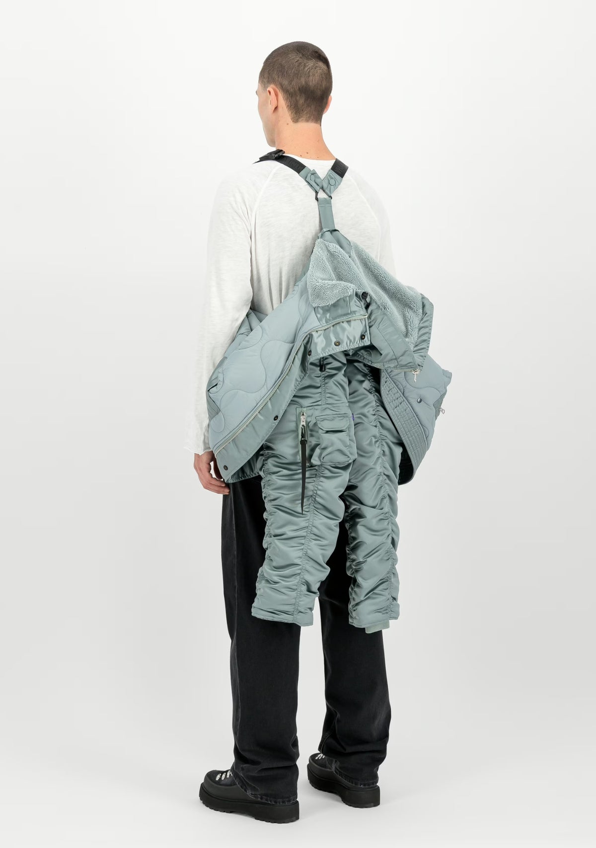 N-2B BASE UV OVERSIZED WINTER JACKET SILVER