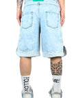 BASEBALL JERSEY SKY DENIM SHORTS