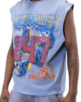 ROLLING DICE GRAPHIC CUTOFF TEE BLUE
