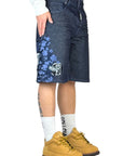 BLUE WASH SHORTS SAVANA EMBROIDERY