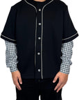 BLACK PLUSH BASEBALL JERSEY