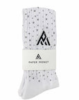 PAPER MONEY LOGO CRYSTAL SOCKS WHITE