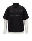 BLACK DOUBLE SLEEVED POLO