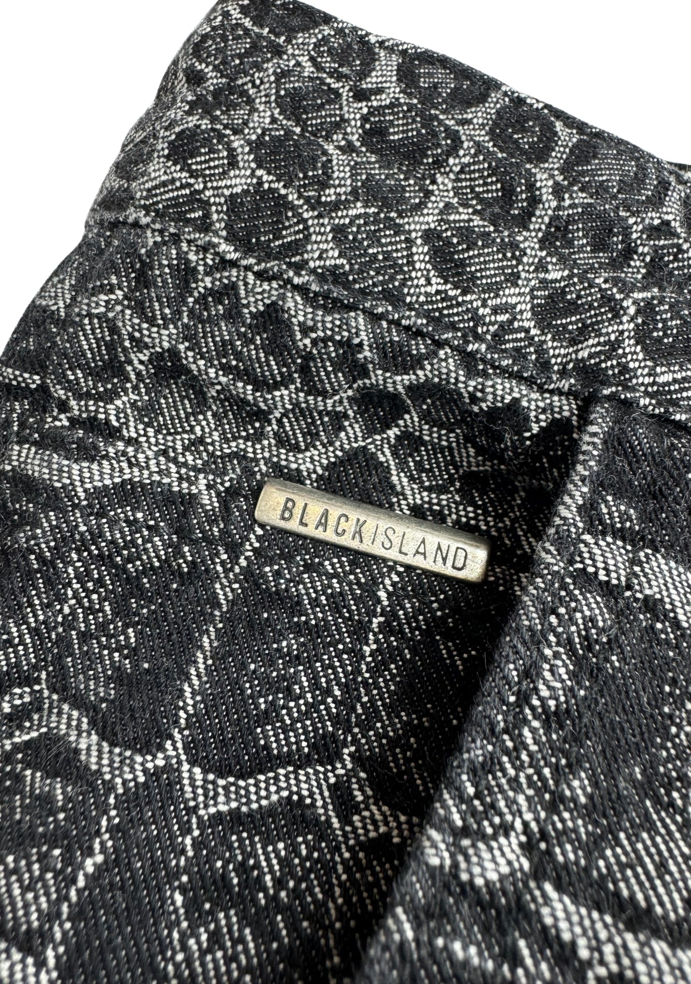CROC TEXTURED WASHED DENIM JEANS