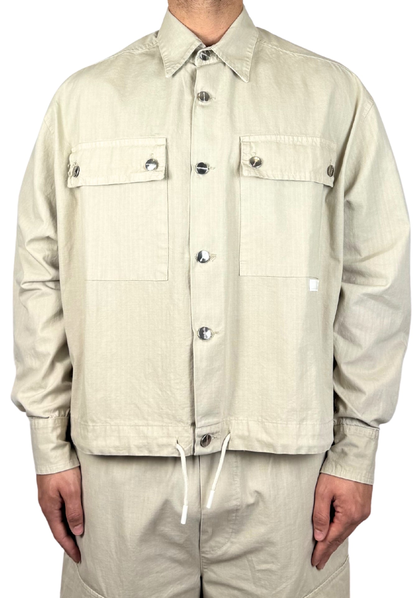 BEIGE RIPSTOP ELASTIC SHIRT