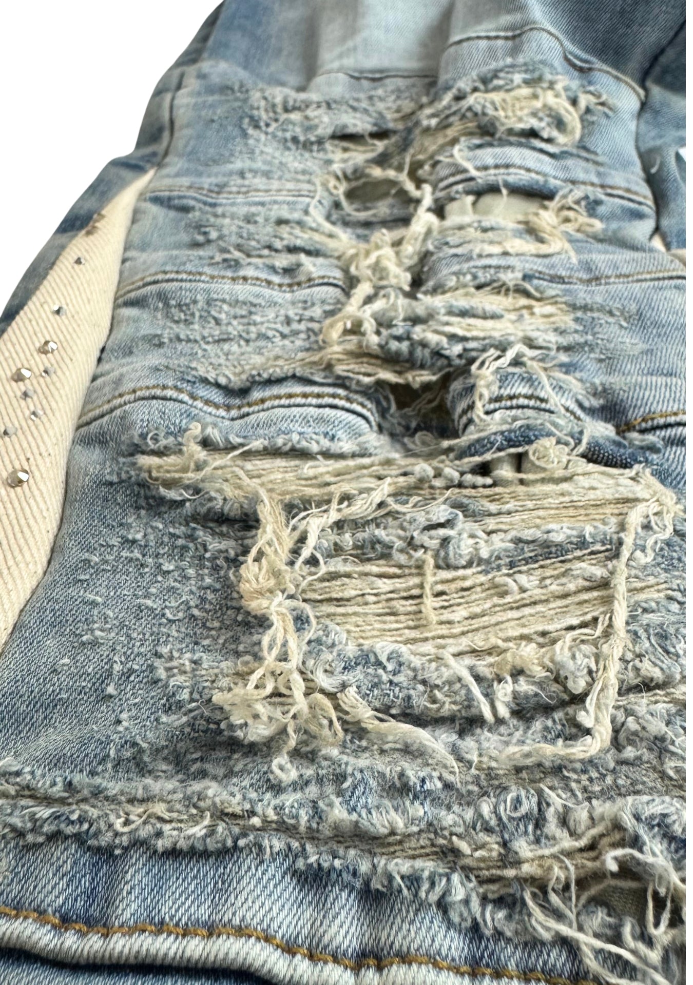 FLARE DENIM PEARLS AND RHINESTONES