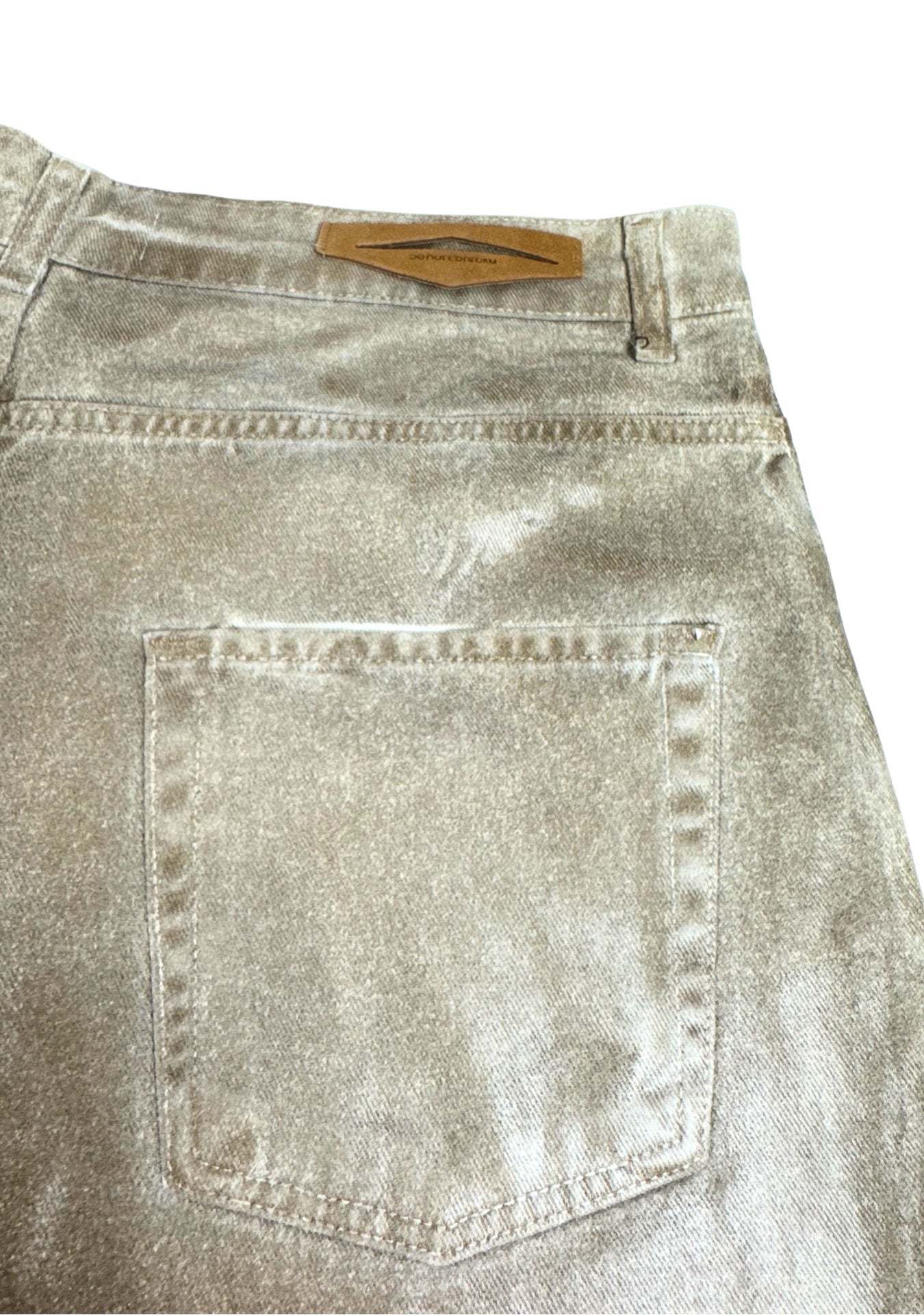 SHORTS BEIGE WAXED LEATHER