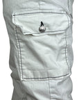 SKINNY WHITE CARGO ZIP