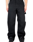 BLACK LEATHER PATCH BAGGY