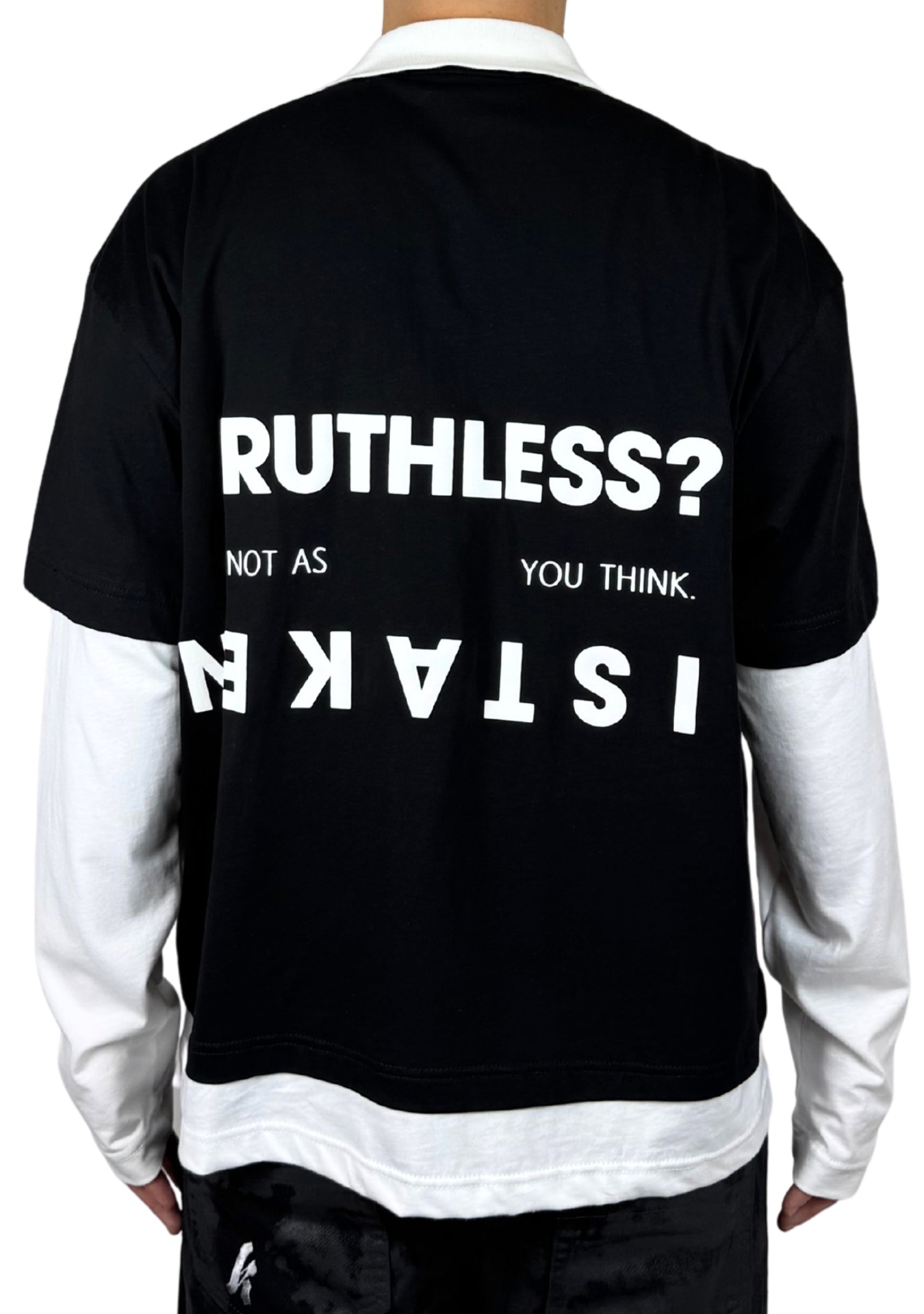BLACK DOUBLE SLEEVED POLO RUTHLESS