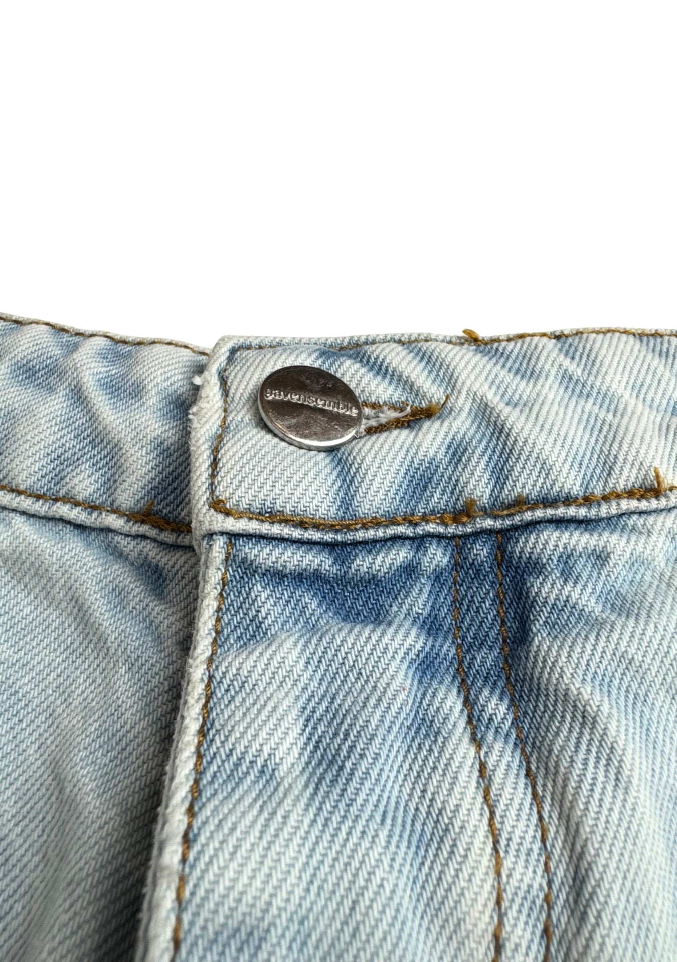 BASEBALL JERSEY SKY DENIM SHORTS
