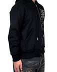 BLACK HOODIE ZIP TOO MANY