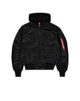 MA-1 ZIP HOOD BLACKPRINT SLIM BOMBER JACKET BLACK