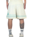 CREAM SCRIPT SHORTS