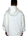 WHITE HOODIE EMBROIDERED CHAINS