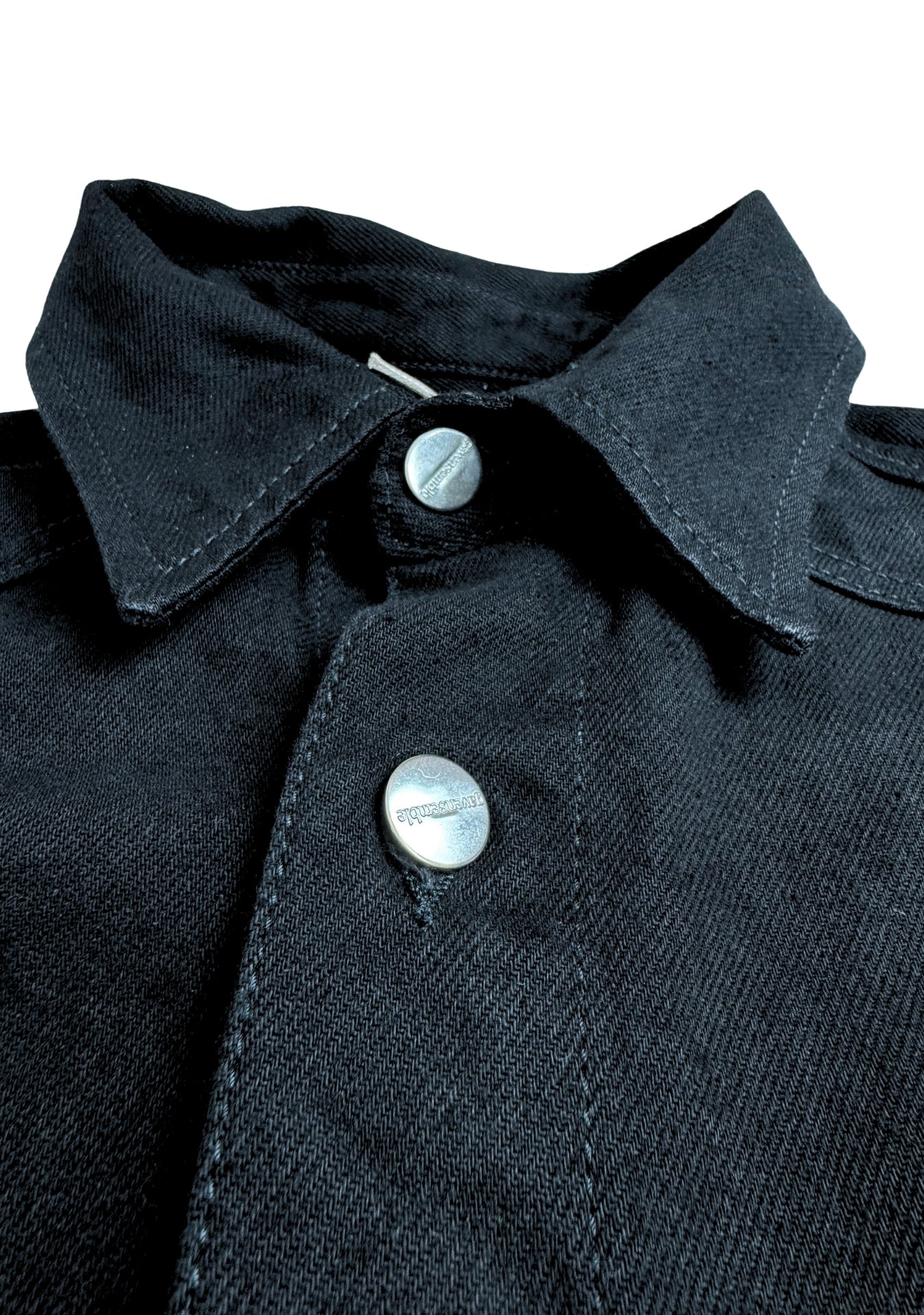DOUBLE POCKET  BLACK DENIM SHIRT