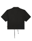 BLACK CROPPED RIPSTOP SHIRT