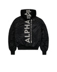 MA-1 ZIP HOOD BLACKPRINT SLIM BOMBER JACKET BLACK